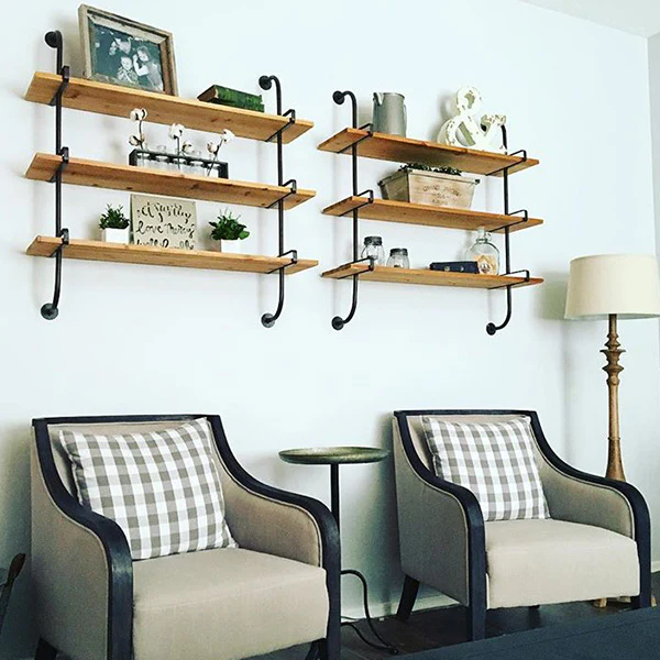 Industrial Three-Tiered Open Shelving System