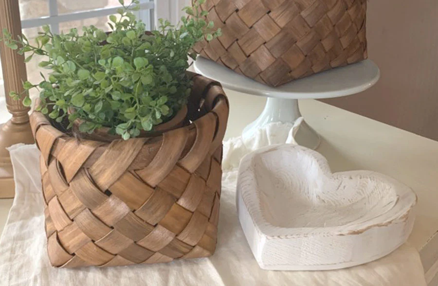 Woven Baskets with Handle, Set of 2