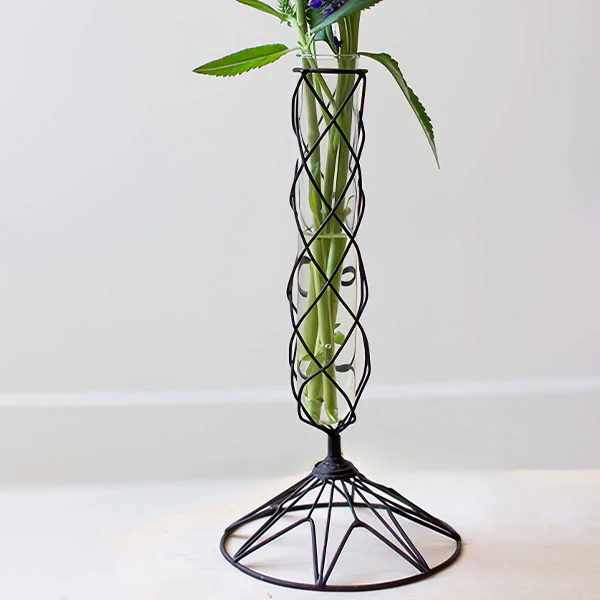 Decorative Wire Wrapped Bud Glass Vases, Set of 3
