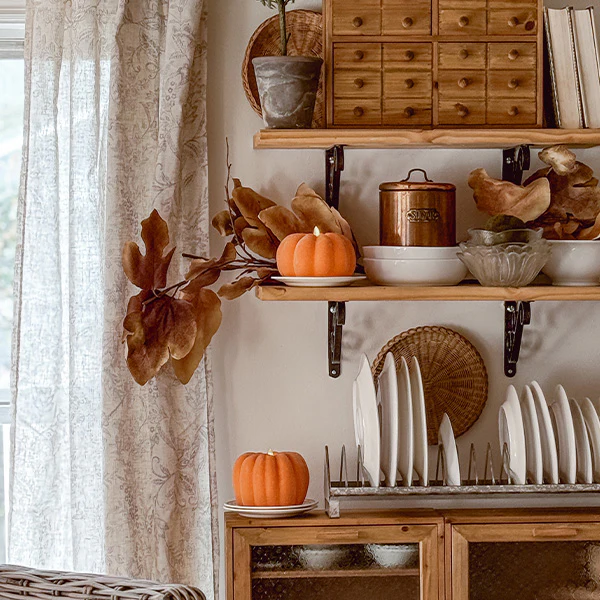 Flickering Flameless Pumpkin LED Candles with Timer, Set of 2