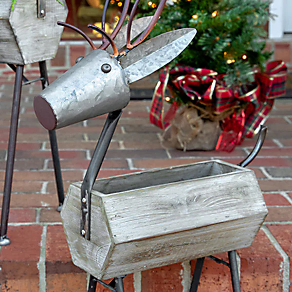 Standing Reindeer Planters, Set of 2
