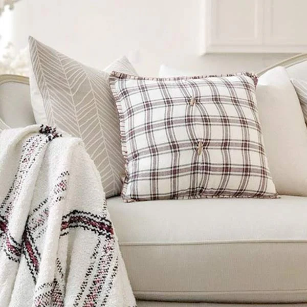 Double Sided Plaid Pillow