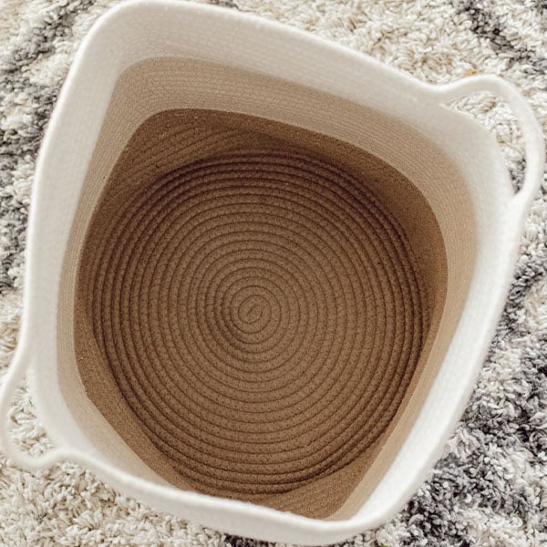 Neutral Striped Cotton Basket