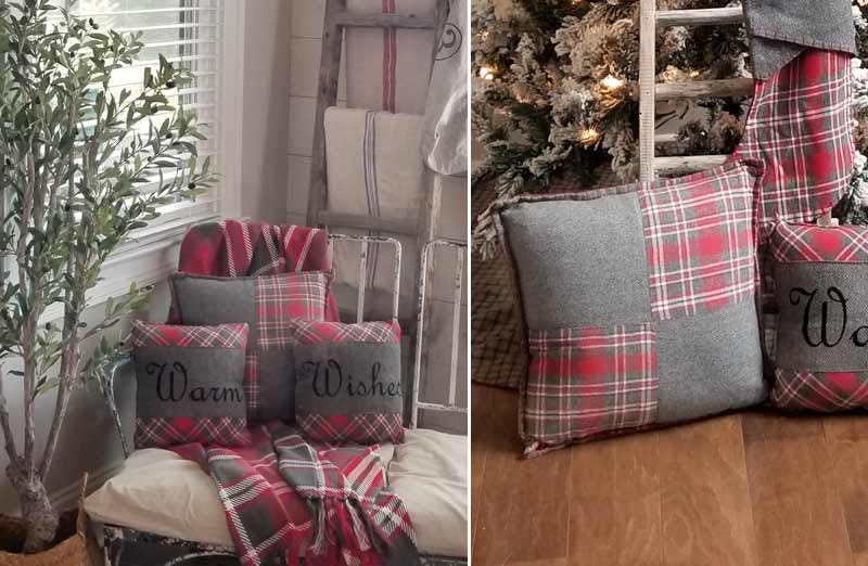 Plaid Patchwork Pillow