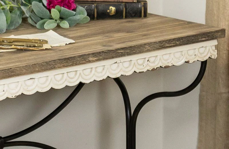 Scalloped Edge Console Table