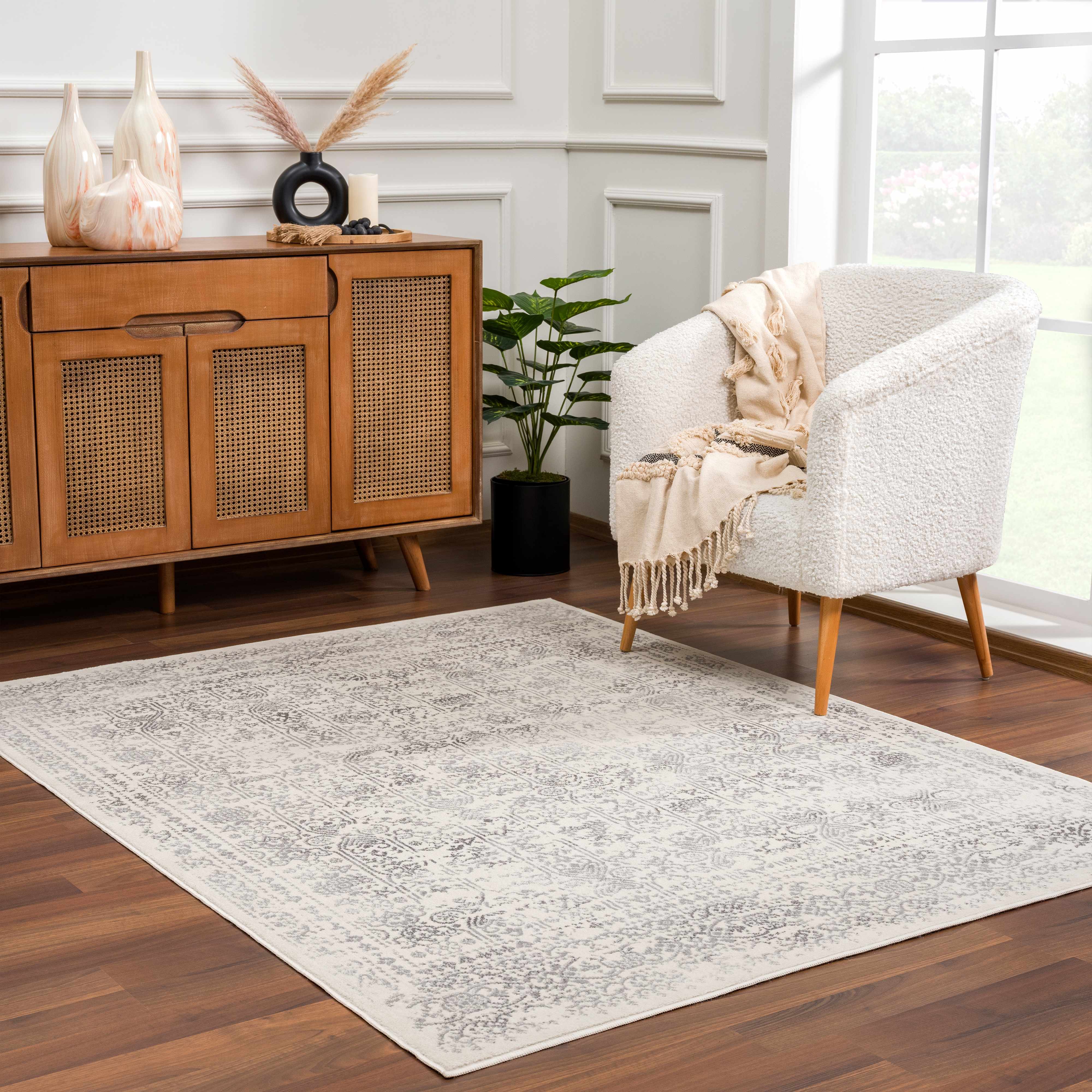 Distressed Gray Area Rug