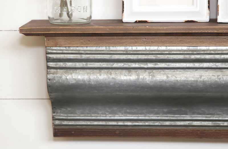 LARGE Galvanized Metal and Wood Shelf