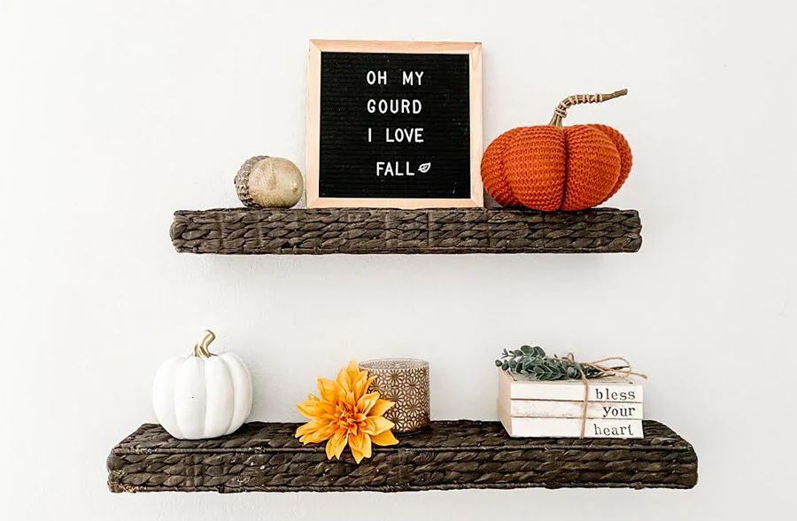 Handwoven Water Hyacinth Wall Shelf, Pick Your Size