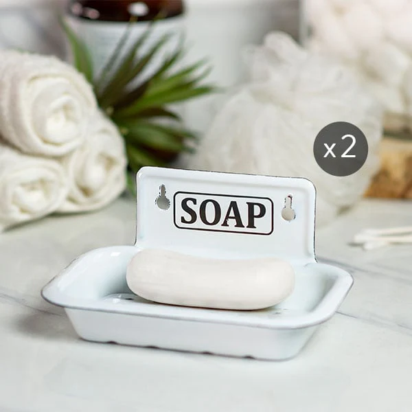 Enamelware Soap Dish, Set of 2