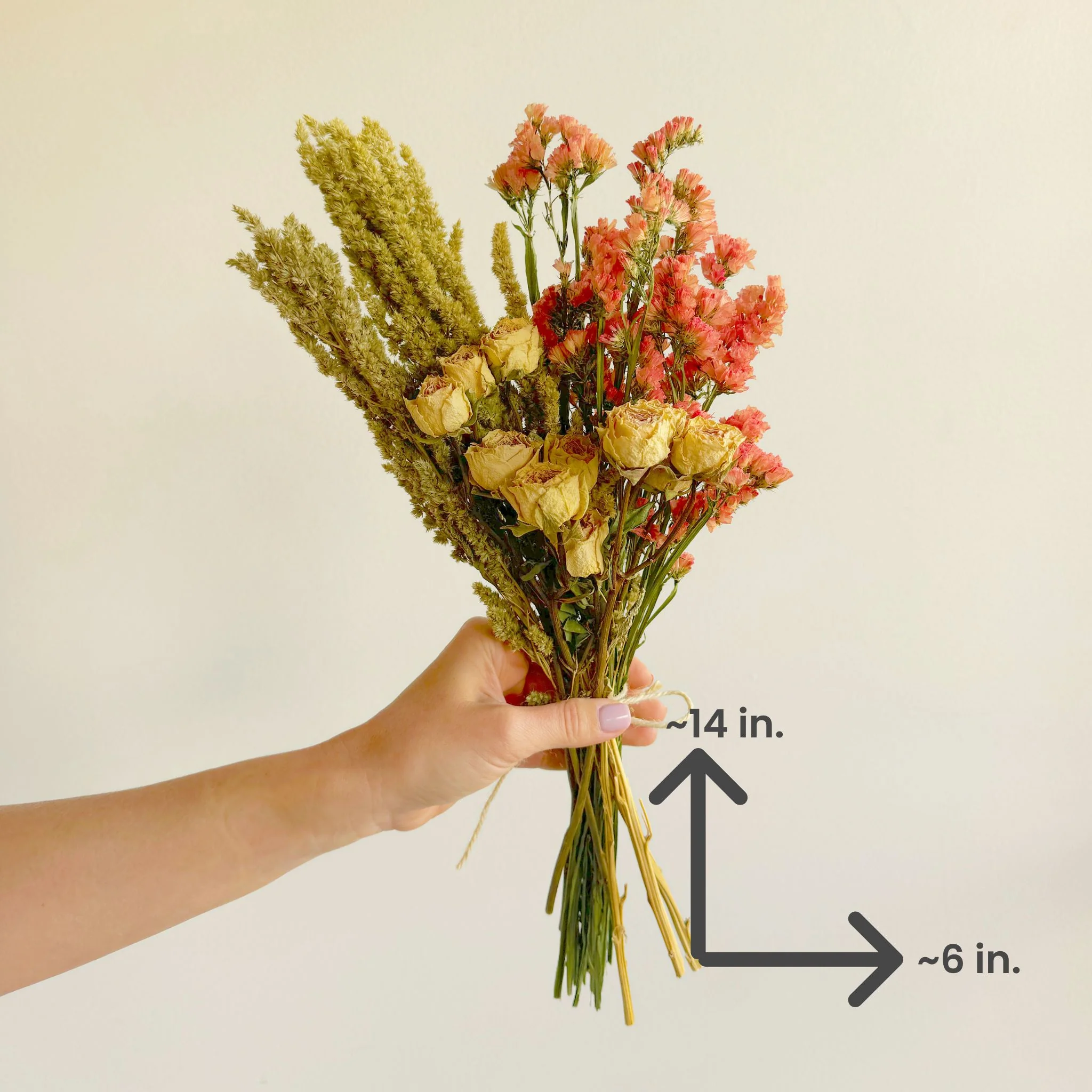 Dried Peach Statice & Fibonacci Rose Bouquet