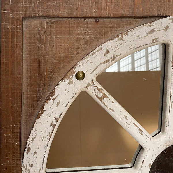 Two-Piece Distressed Wall Medallion Mirror