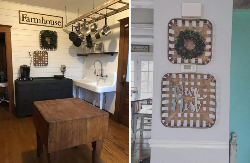 Square Tobacco Baskets  Set of 2