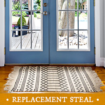 Tribal Inspired Woven Rug with Fringe