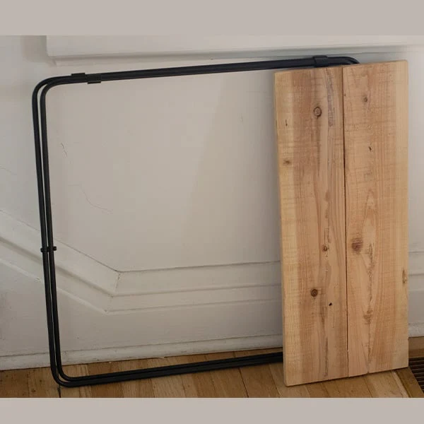Metal and Wood Folding Side Table | Rustic Farmhouse
