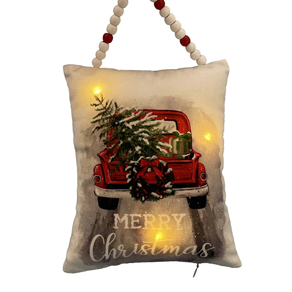 Light Up Vintage Truck Hanging Pillow