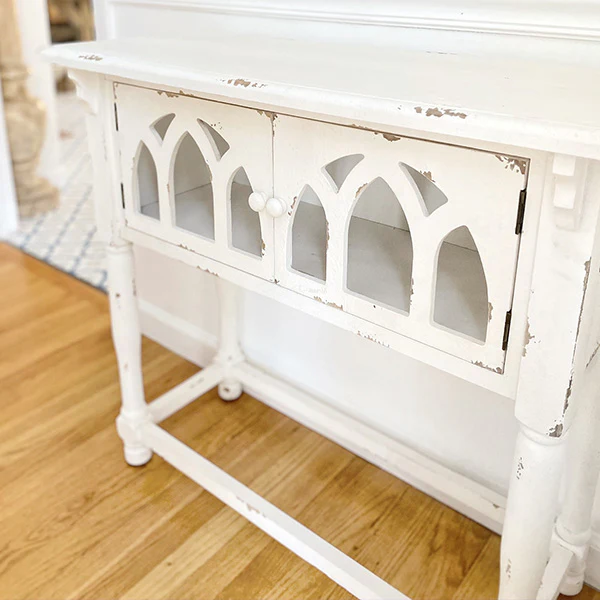 Wooden European Arched Storage Table