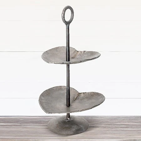 2 Tiered Heart Petal Stand