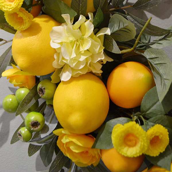 Fresh Citrus and Lush Floral Spring Wreath