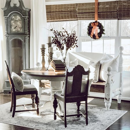 Traditional Distressed Dark Gray Wood Candle Holders, Set of 3