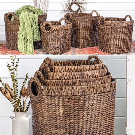 Nesting Hyacinth Storage Baskets, Set of 4