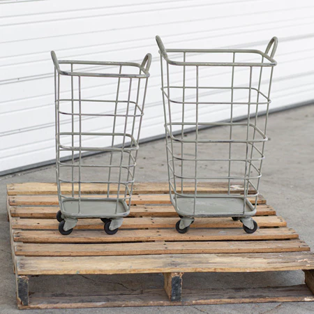 Heavy Duty Rolling Storage Baskets, Set of 2