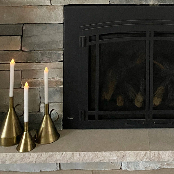 Antique Brass Oil Can Candle Holders, Set of 3