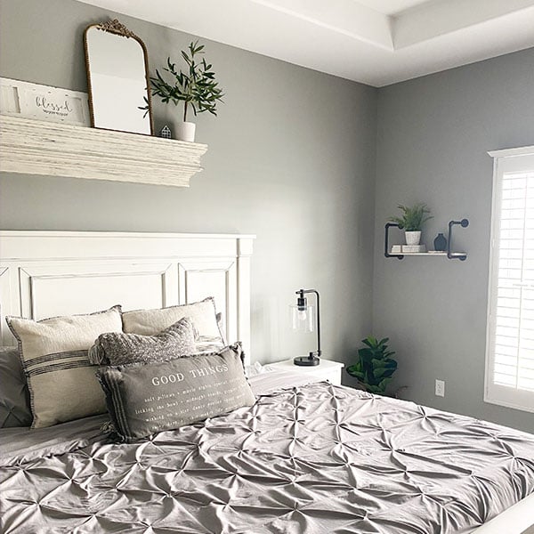 Industrial Pipe Whitewashed Wall Shelf