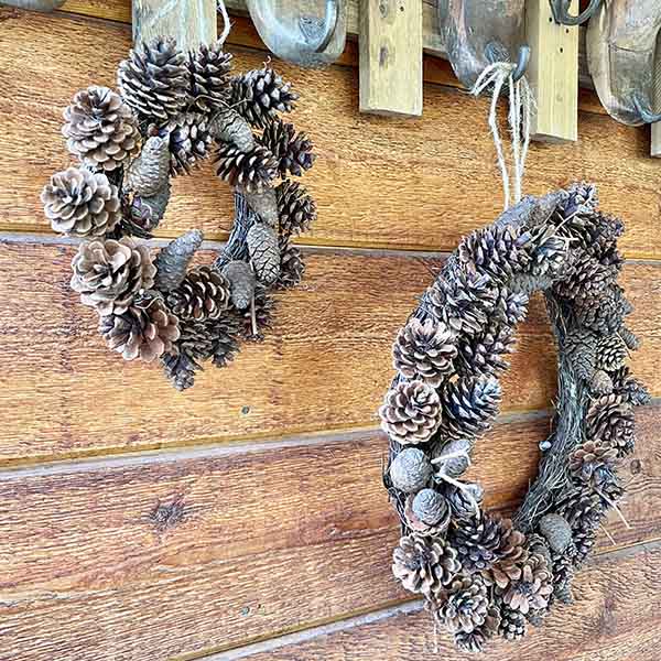 Layered Pinecone Wreaths, Set of 2