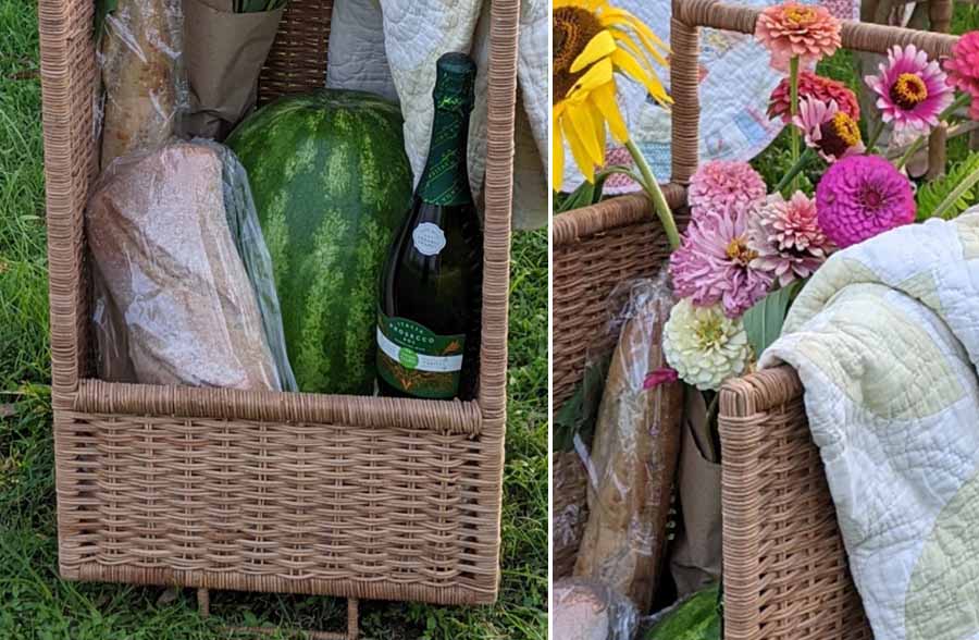 Rattan Storage Basket on Wheels