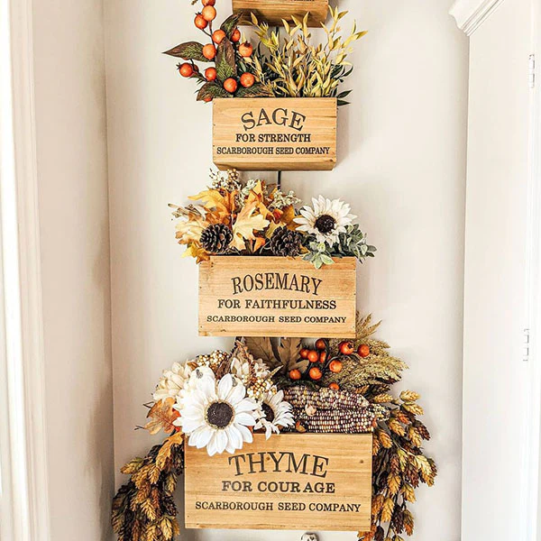 Wall Planters Indoor | Wooden Herb Buckets