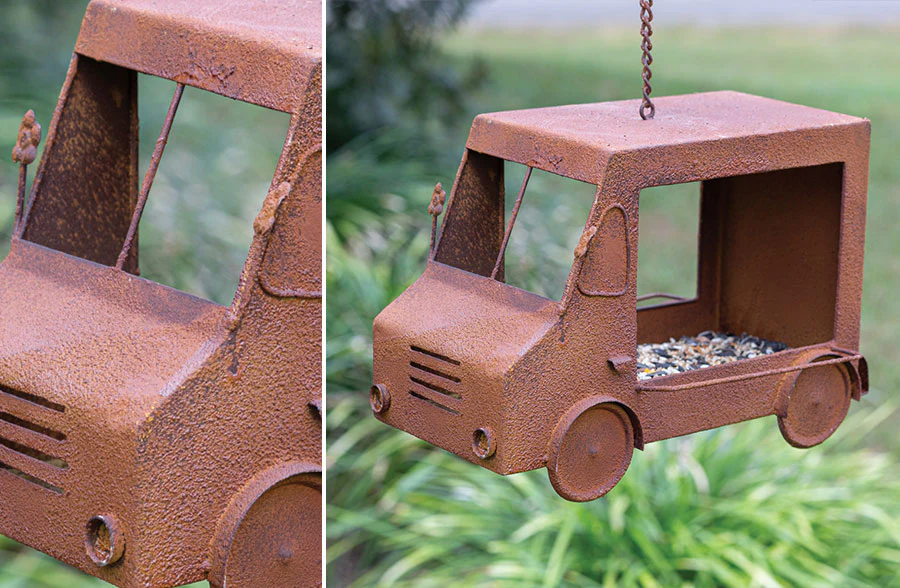 Rusty Ice Cream Truck Bird Feeder
