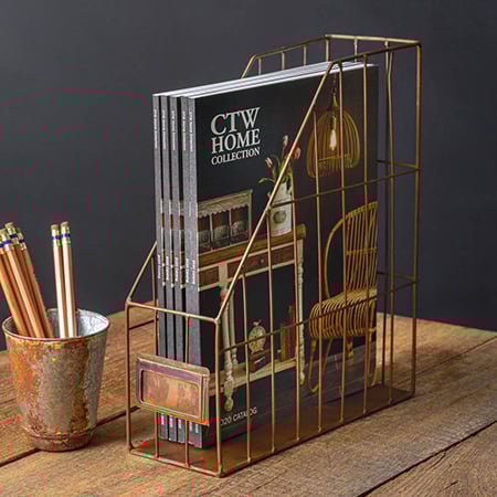 Copper Finish Desk Organizer