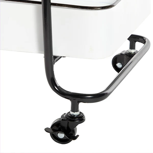 Farmhouse Enamel Three Tiered Rolling Cart