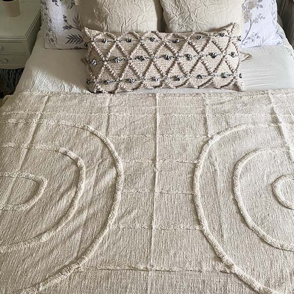 High and Low Tufted Cotton Throw