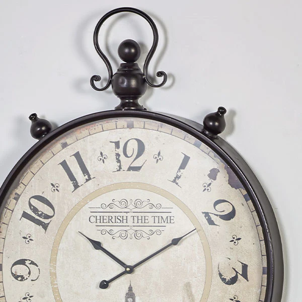 Oversized Glass Front Pocket Watch Clock