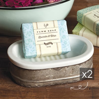 Tinwork & Porcelain Soap Dish Min 4