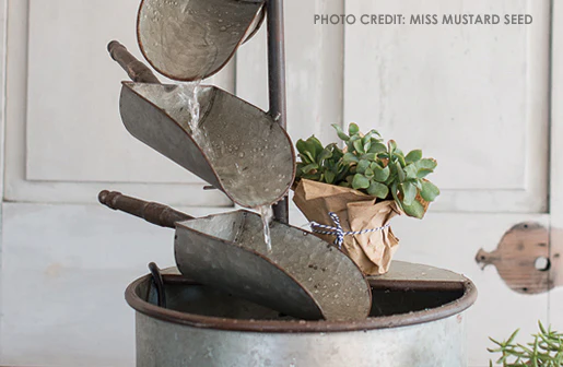 Galvanized Grain Scoop Fountain