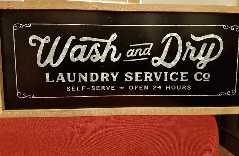 Wash and Dry Chalkboard Inspired Sign