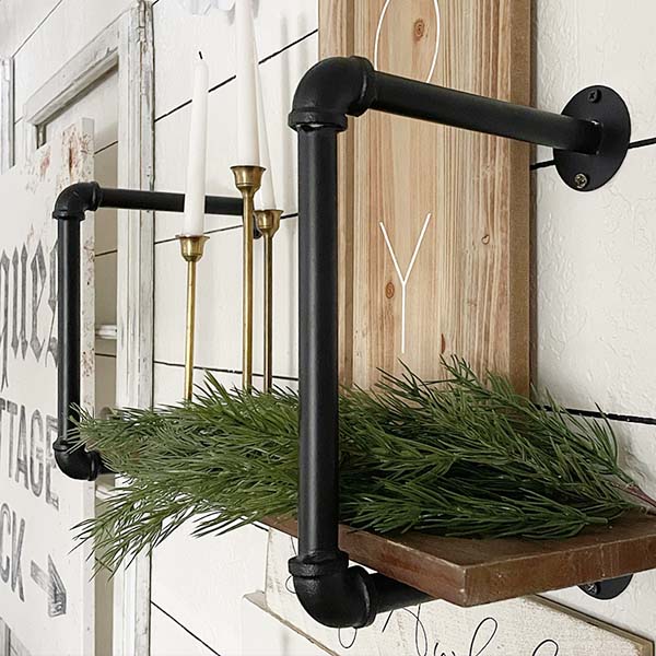 Single Tier Industrial Pipe Wall Shelf