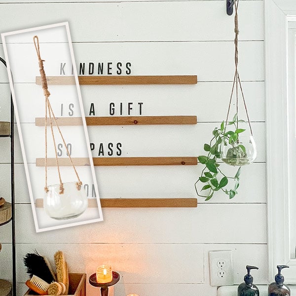 Glass Hanging Planter with Jute Rope