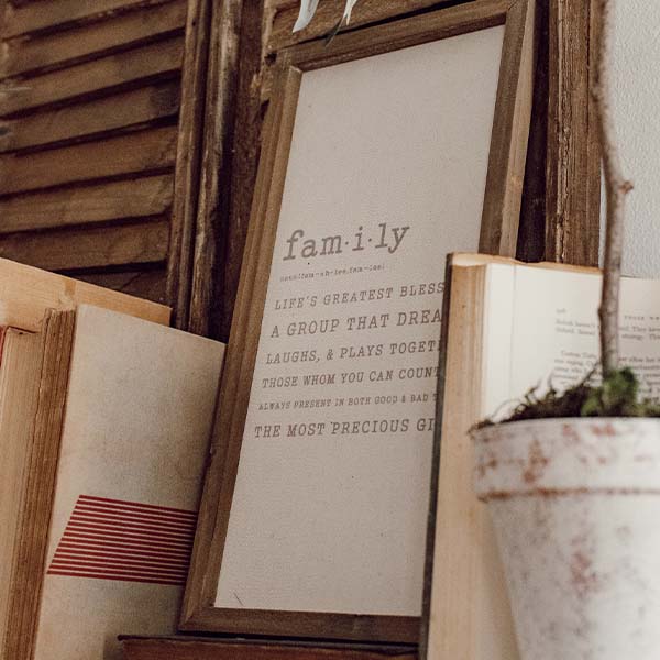Wooden Framed Family Sign
