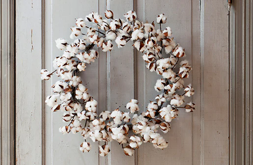 *LARGE* Preserved Cotton Wreath