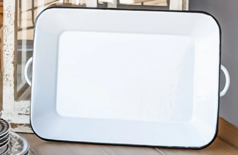 Enamelware Rectangle Serving Tray
