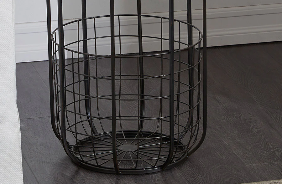 Wire Birdcage Inspired Storage Side Table
