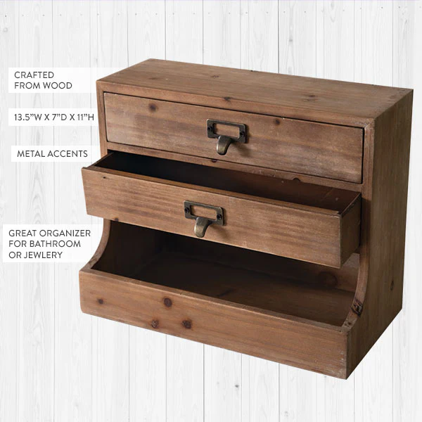 Wooden Desk Organizer | Vintage Farmhouse