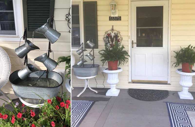 Galvanized Watering Can Fountain