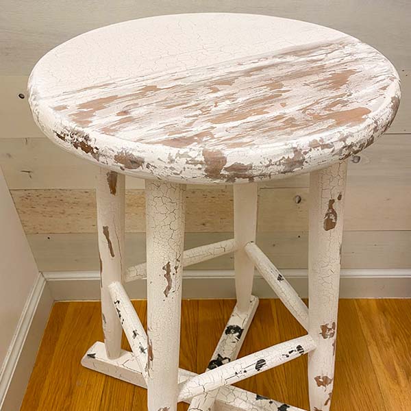 Whitewashed Distressed Stool Riser
