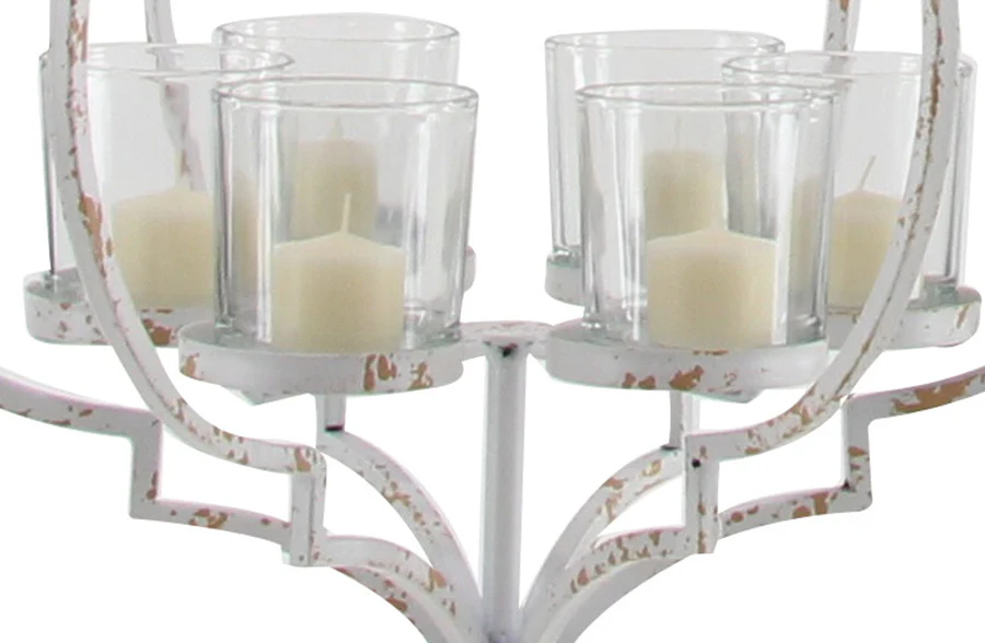Chippy White Candle Chandelier
