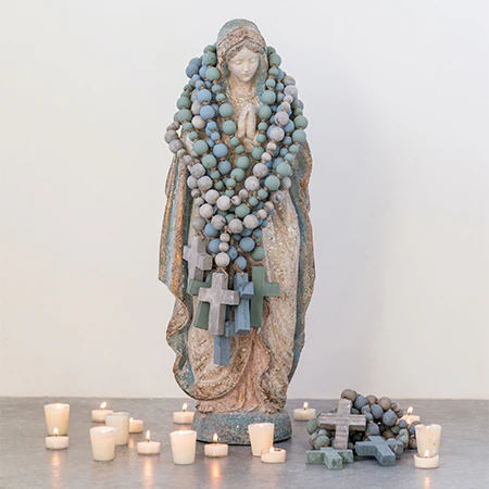 Wooden Prayer Beads with Cross, Set of 3