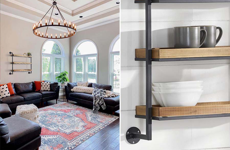 Industrial Piping Open Shelving Unit